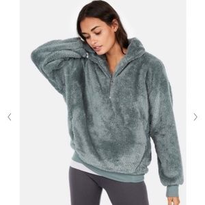 Express One Eleven Green Fleece Jacket Small